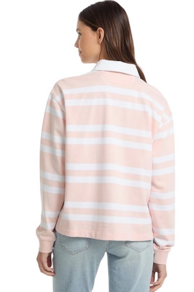 GUESS JEANS LS RUGBY POLO SHIRT ΜΠΛΟΥΖΑ ΓΥΝΑΙΚΕΙΑ PINK