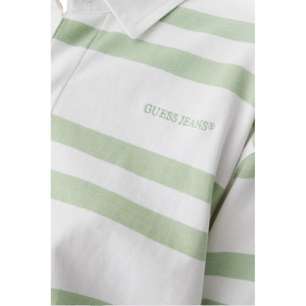GUESS JEANS LS RUGBY POLO SHIRT ΜΠΛΟΥΖΑ ΓΥΝΑΙΚΕΙΑ GREEN
