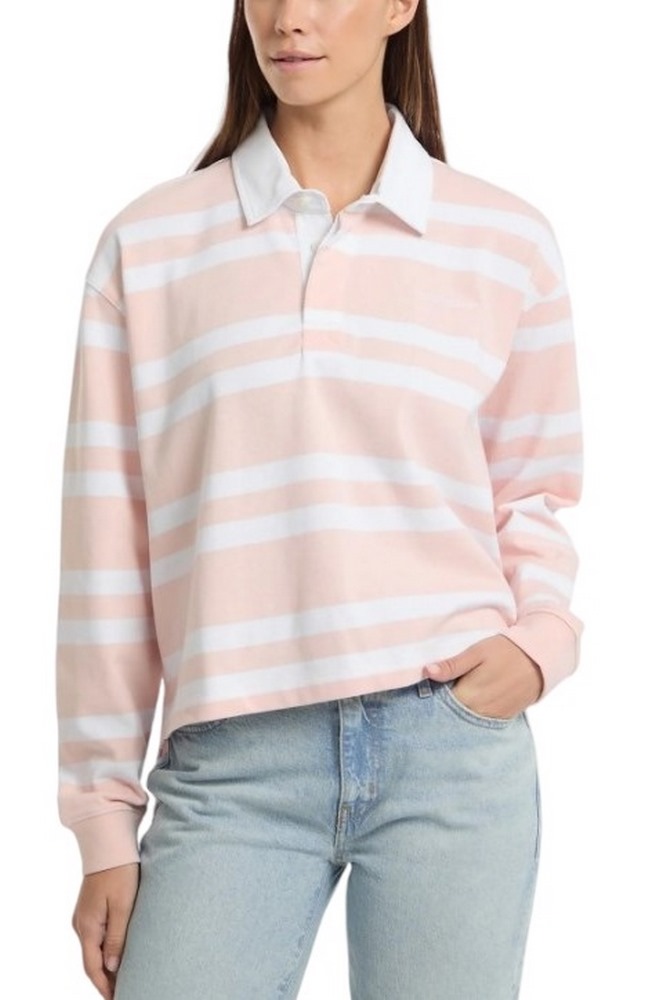 GUESS JEANS LS RUGBY POLO SHIRT ΜΠΛΟΥΖΑ ΓΥΝΑΙΚΕΙΑ PINK