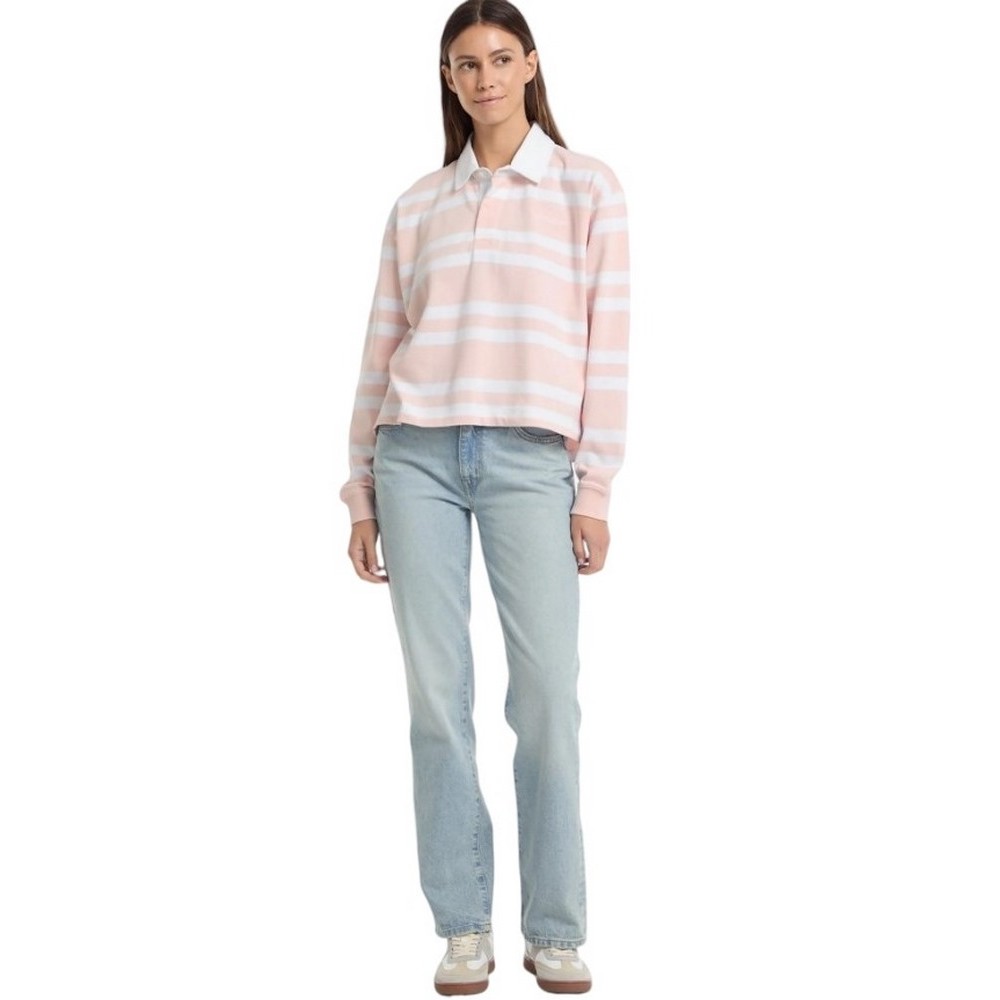 GUESS JEANS LS RUGBY POLO SHIRT ΜΠΛΟΥΖΑ ΓΥΝΑΙΚΕΙΑ PINK