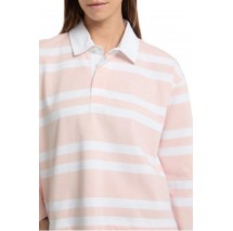 GUESS JEANS LS RUGBY POLO SHIRT ΜΠΛΟΥΖΑ ΓΥΝΑΙΚΕΙΑ PINK