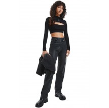CALVIN KLEIN JEANS CUT OUT NECKLINE SWEATER ΜΠΛΟΥΖΑ ΓΥΝΑΙΚΕΙΑ BLACK
