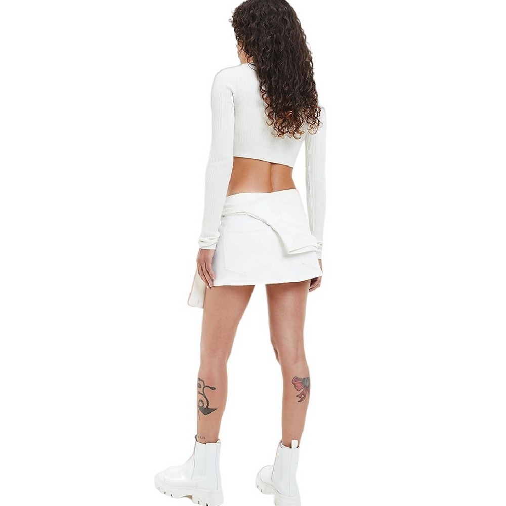 CALVIN KLEIN JEANS CUT OUT NECKLINE SWEATER ΜΠΛΟΥΖΑ ΓΥΝΑΙΚΕΙΑ ECRU