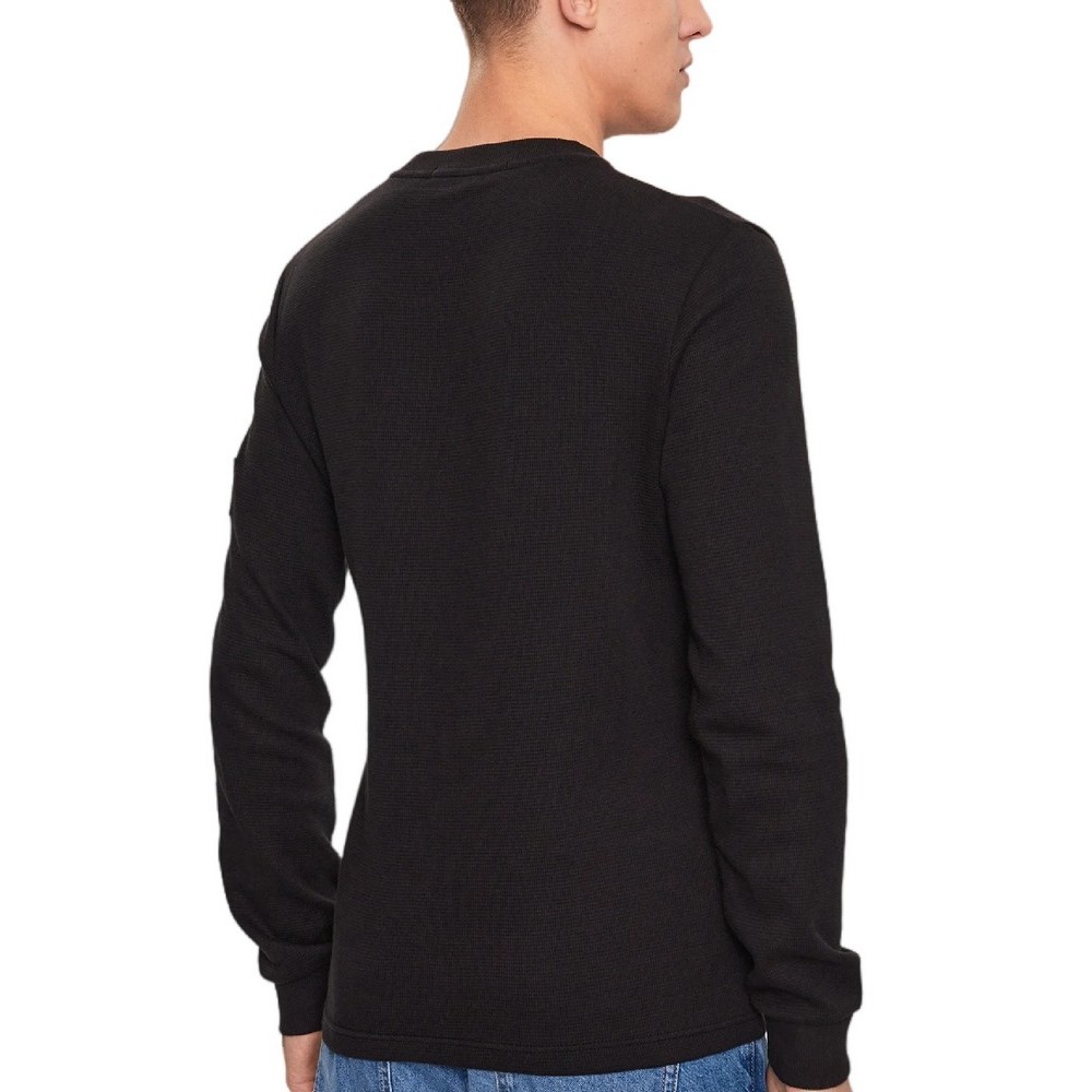 CALVIN KLEIN JEANS WAFFLE LS TEE ΜΠΛΟΥΖΑ ΑΝΔΡΙΚΗ BLACK