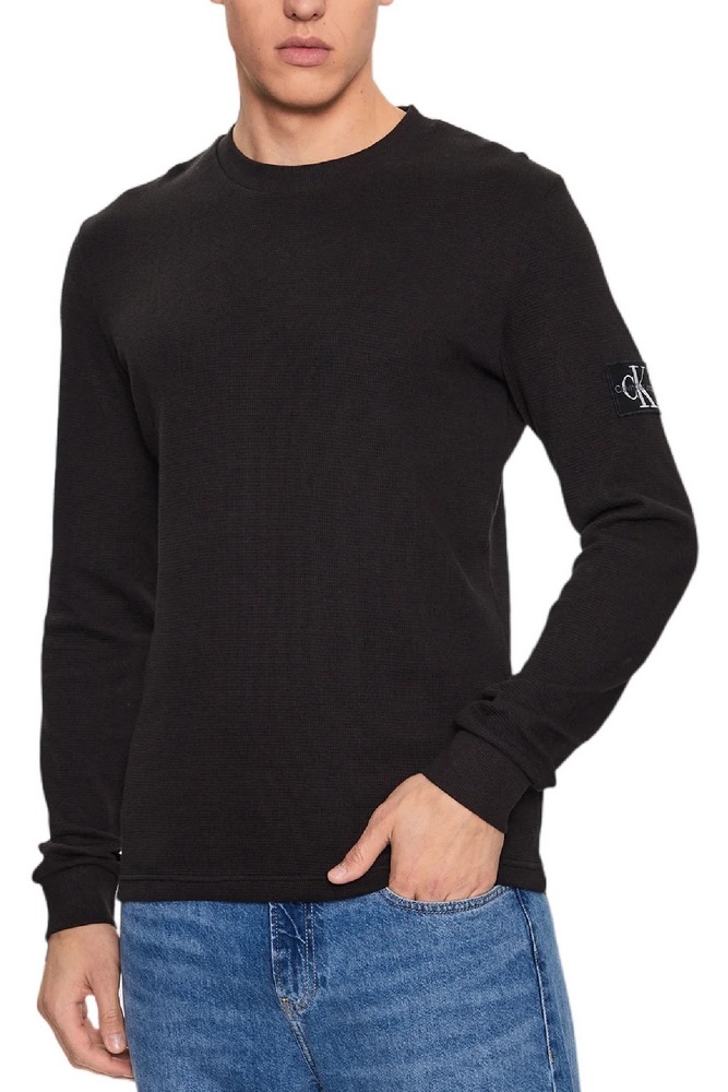 CALVIN KLEIN JEANS WAFFLE LS TEE ΜΠΛΟΥΖΑ ΑΝΔΡΙΚΗ BLACK