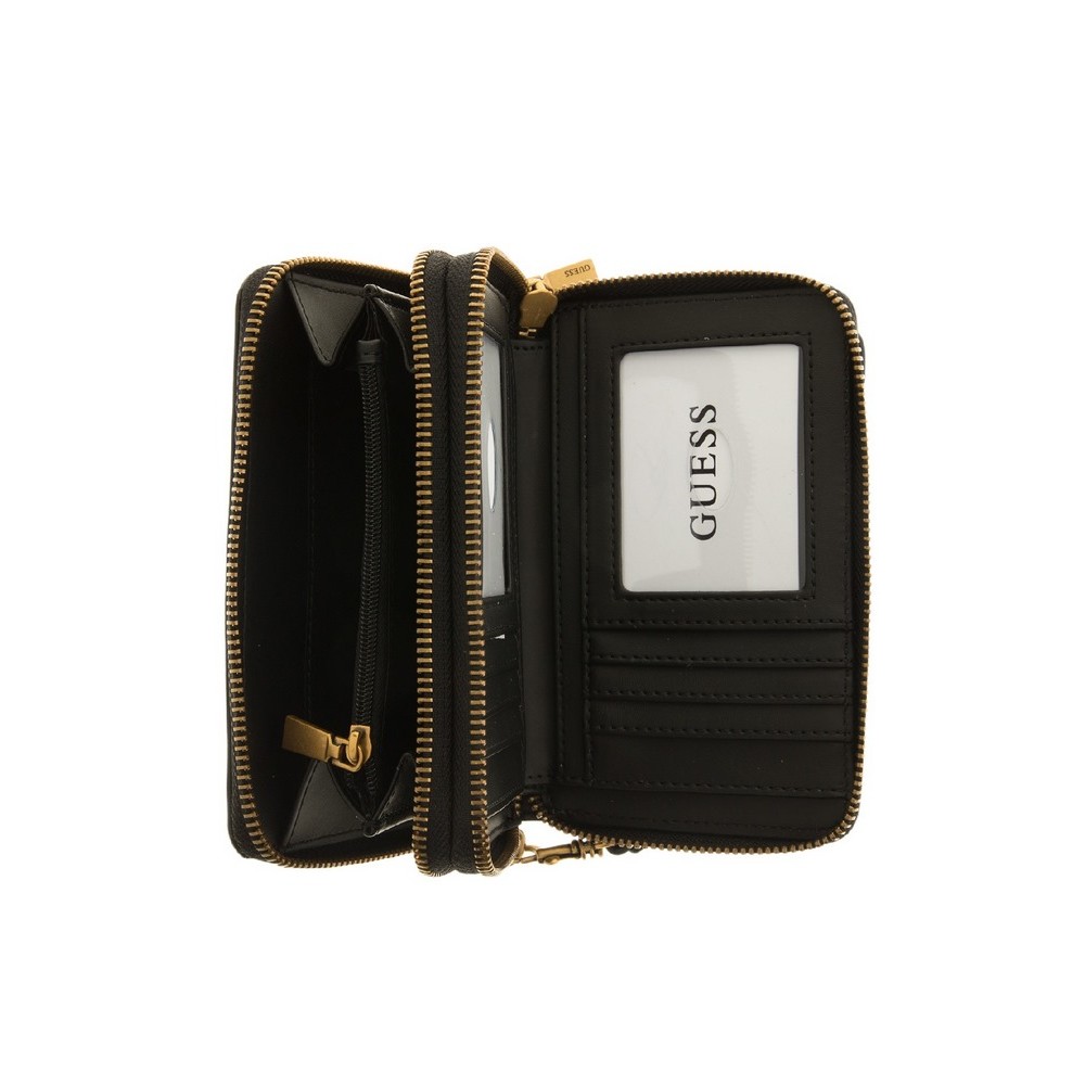 GUESS LAUREL SLG MEDIUM ZIP AROUND ΠΟΡΤΟΦΟΛΙ ΓΥΝΑΙΚΕΙΟ BLACK