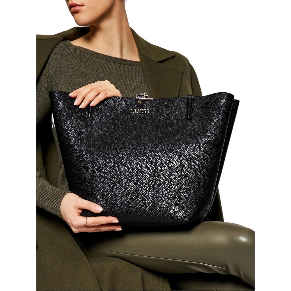 GUESS ALBY TOGGLE TOTE ΤΣΑΝΤΑ ΓΥΝΑΙΚΕΙΑ BLACK