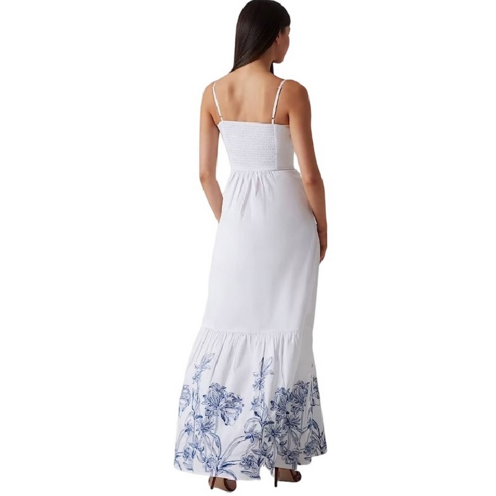 GUESS BLANCHE PLACE EMBRO LONG DRESS ΦΟΡΕΜΑ ΓΥΝΑΙΚΕΙΟ WHITE
