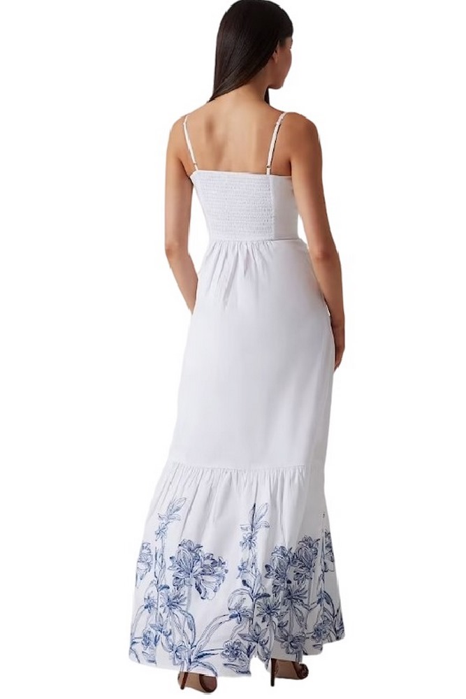 GUESS BLANCHE PLACE EMBRO LONG DRESS ΦΟΡΕΜΑ ΓΥΝΑΙΚΕΙΟ WHITE