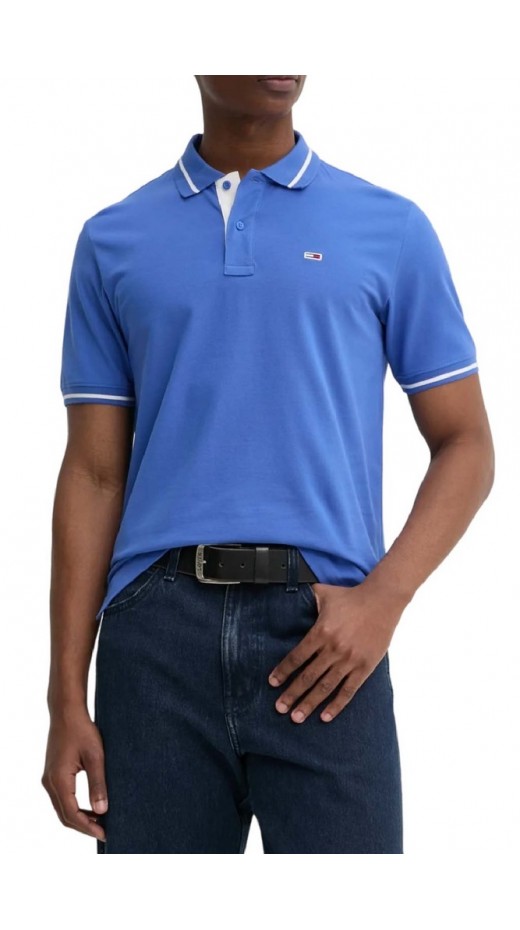 TOMMY JEANS  REG TIPPED POLO T-SHIRT ΜΠΛΟΥΖΑ ΑΝΔΡΙΚΗ BLUE