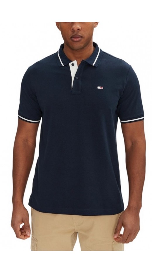TOMMY JEANS  REG TIPPED POLO T-SHIRT ΜΠΛΟΥΖΑ ΑΝΔΡΙΚΗ NAVY
