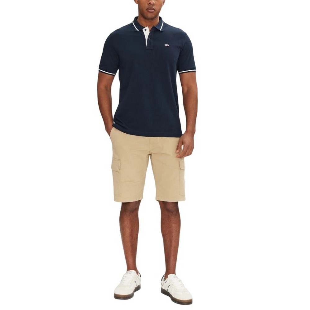 TOMMY JEANS  REG TIPPED POLO T-SHIRT ΜΠΛΟΥΖΑ ΑΝΔΡΙΚΗ NAVY