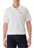 CALVIN KLEIN JEANS EASY MONOLOGO CASUAL PIQUE T-SHIRT ΜΠΛΟΥΖΑ ΑΝΔΡΙΚΗ BRIGHT WHITE