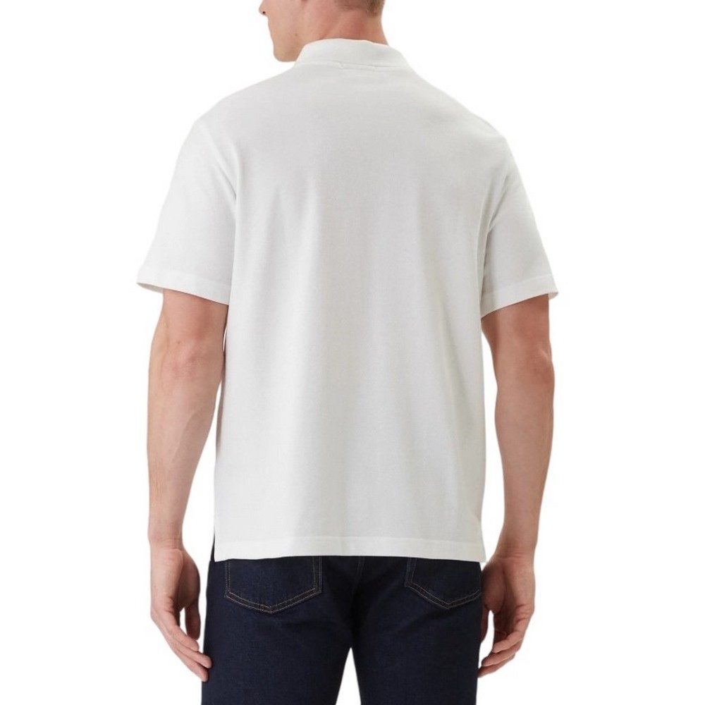 CALVIN KLEIN JEANS EASY MONOLOGO CASUAL PIQUE T-SHIRT ΜΠΛΟΥΖΑ ΑΝΔΡΙΚΗ BRIGHT WHITE