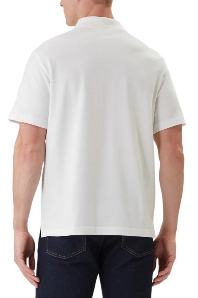 CALVIN KLEIN JEANS EASY MONOLOGO CASUAL PIQUE T-SHIRT ΜΠΛΟΥΖΑ ΑΝΔΡΙΚΗ BRIGHT WHITE
