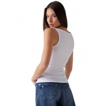 GUESS SL EMBELLISHED LOGO TANK TOP ΤΟΠ ΓΥΝΑΙΚΕΙΟ WHITE