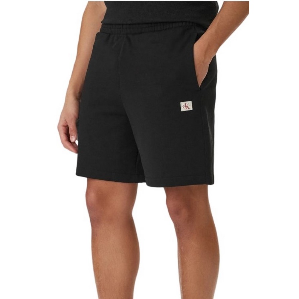 CALVIN KLEIN JEANS EU 350TERRY BADGE SHORT ΒΕΡΜΟΥΔΑ ΑΝΔΡΙΚΗ BLACK