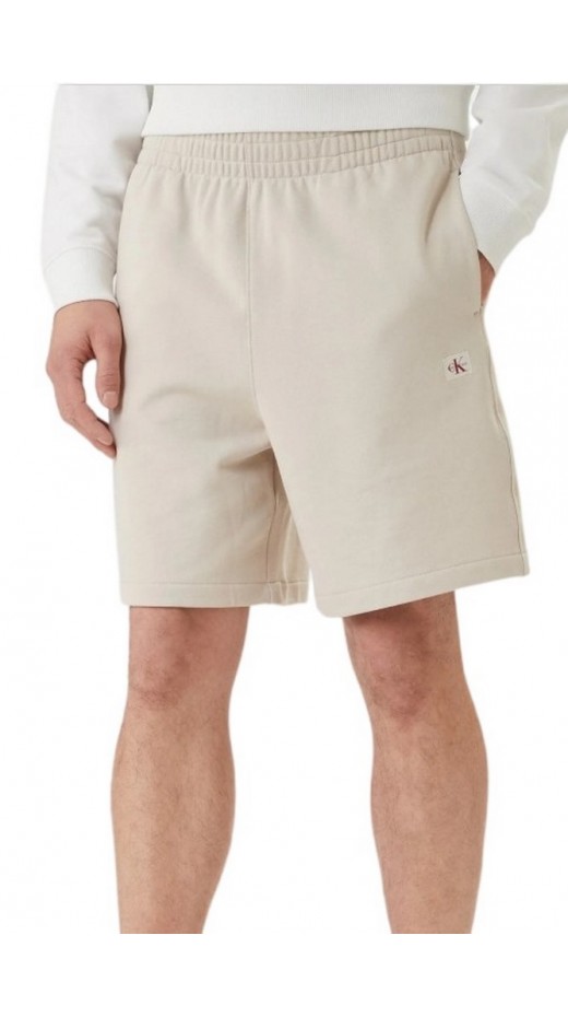CALVIN KLEIN JEANS EU 350TERRY BADGE SHORT ΒΕΡΜΟΥΔΑ ΑΝΔΡΙΚΗ BEIGE