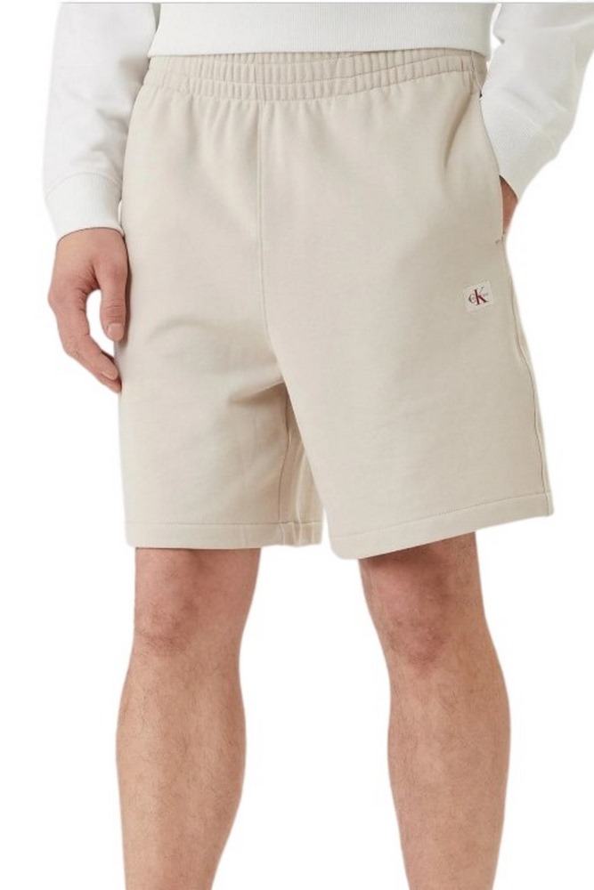 CALVIN KLEIN JEANS EU 350TERRY BADGE SHORT ΒΕΡΜΟΥΔΑ ΑΝΔΡΙΚΗ BEIGE