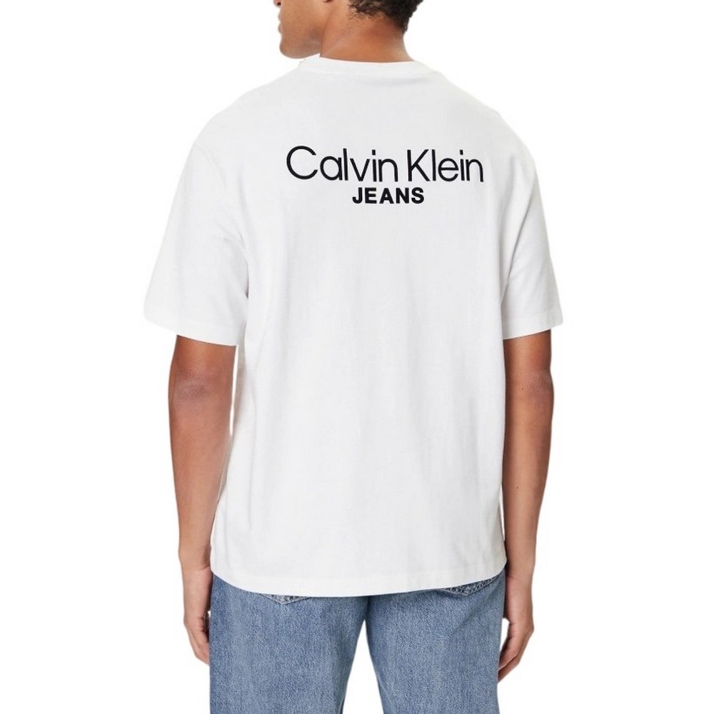 CALVIN KLEIN JEANS LOGO BACK PRINT T-SHIRT ΜΠΛΟΥΖΑ ΑΝΔΡΙΚΗ WHITE