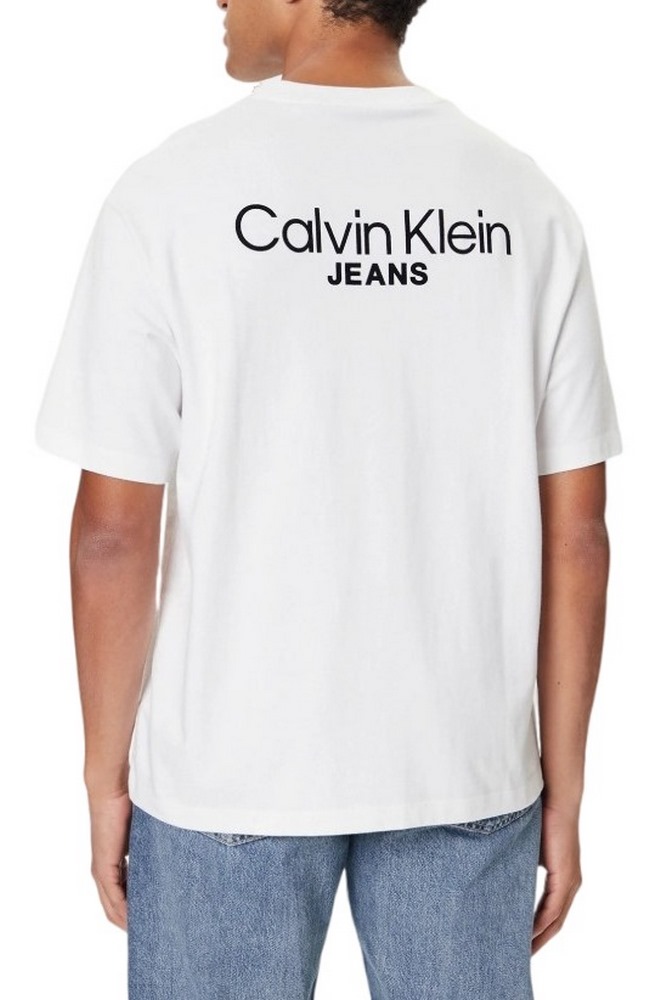 CALVIN KLEIN JEANS LOGO BACK PRINT T-SHIRT ΜΠΛΟΥΖΑ ΑΝΔΡΙΚΗ WHITE