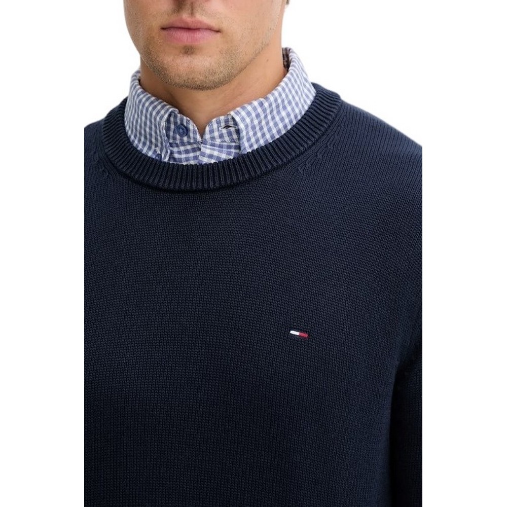 TOMMY JEANS SLIM ESS SWEATER EXT ΜΠΛΟΥΖΑ ΠΛΕΚΤΗ ΑΝΔΡΙΚΗ DARK NAVY