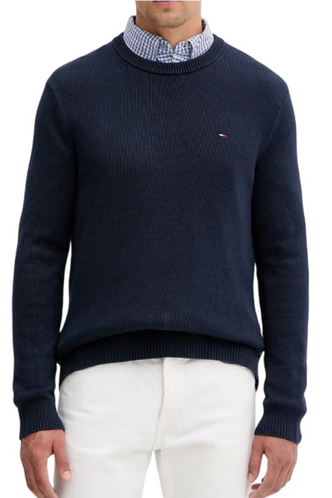 TOMMY JEANS SLIM ESS SWEATER EXT ΜΠΛΟΥΖΑ ΠΛΕΚΤΗ ΑΝΔΡΙΚΗ DARK NAVY