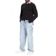 TOMMY JEANS SLIM ESS SWEATER EXT ΜΠΛΟΥΖΑ ΠΛΕΚΤΗ ΑΝΔΡΙΚΗ BLACK