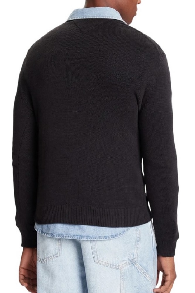 TOMMY JEANS SLIM ESS SWEATER EXT ΜΠΛΟΥΖΑ ΠΛΕΚΤΗ ΑΝΔΡΙΚΗ BLACK