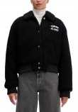 TOMMY JEANS TEDDY VARSITY BOMBER ΜΠΟΥΦΑΝ ΓΥΝΑΙΚΕΙΟ BLACK