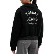 TOMMY JEANS TEDDY VARSITY BOMBER ΜΠΟΥΦΑΝ ΓΥΝΑΙΚΕΙΟ BLACK