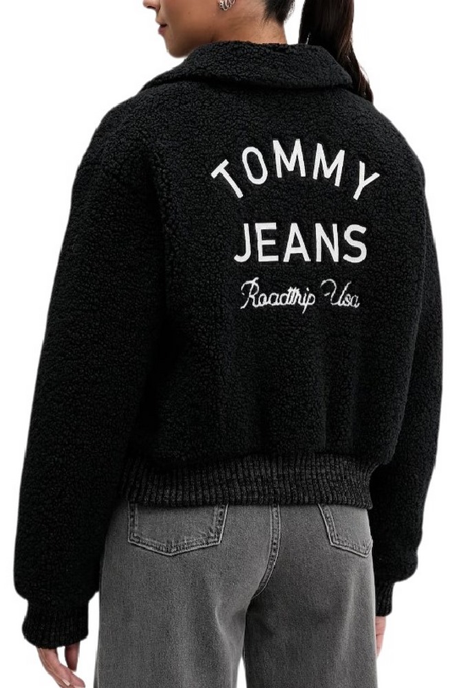 TOMMY JEANS TEDDY VARSITY BOMBER ΜΠΟΥΦΑΝ ΓΥΝΑΙΚΕΙΟ BLACK