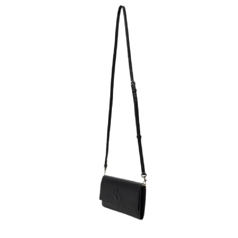 CALVIN KLEIN JEANS SCULPTED LONG FOLD STRAP WALLET ΠΟΡΤΟΦΟΛΙ ΓΥΝΑΙΚΕΙΟ BLACK