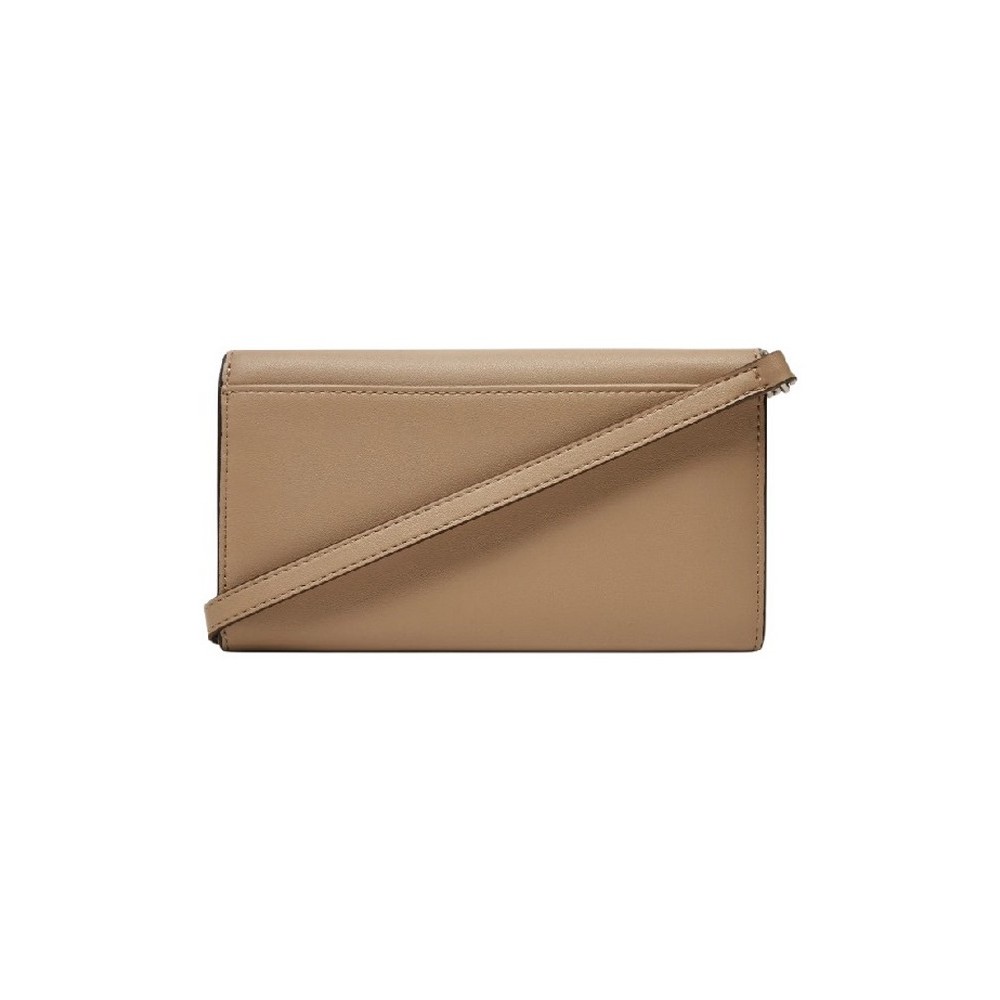 CALVIN KLEIN JEANS SCULPTED LONG FOLD STRAP WALLET ΠΟΡΤΟΦΟΛΙ ΓΥΝΑΙΚΕΙΟ BEIGE