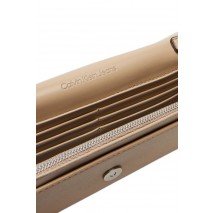 CALVIN KLEIN JEANS SCULPTED LONG FOLD STRAP WALLET ΠΟΡΤΟΦΟΛΙ ΓΥΝΑΙΚΕΙΟ BEIGE
