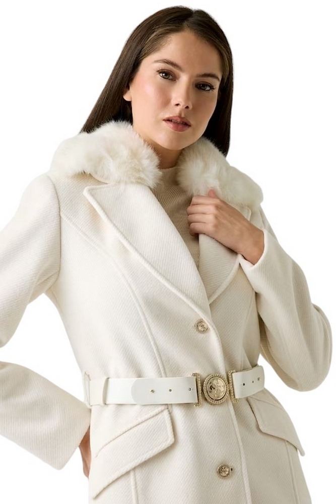 GUESS NEW PATRICE BELTED COAT ΠΑΛΤΟ ΓΥΝΑΙΚΕΙΟ WHITE