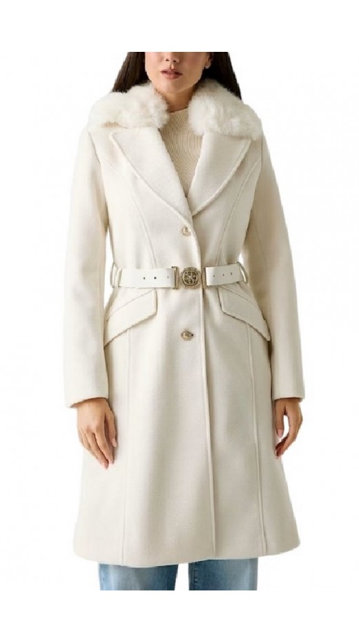 GUESS NEW PATRICE BELTED COAT ΠΑΛΤΟ ΓΥΝΑΙΚΕΙΟ WHITE