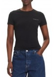 TOMMY JEANS SLIM LINEAR SS TEE EXT T-SHIRT ΜΠΛΟΥΖΑ ΓΥΝΑΙΚΕΙΑ BLACK