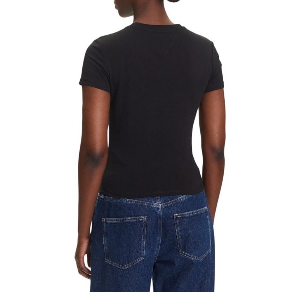 TOMMY JEANS SLIM LINEAR SS TEE EXT T-SHIRT ΜΠΛΟΥΖΑ ΓΥΝΑΙΚΕΙΑ BLACK