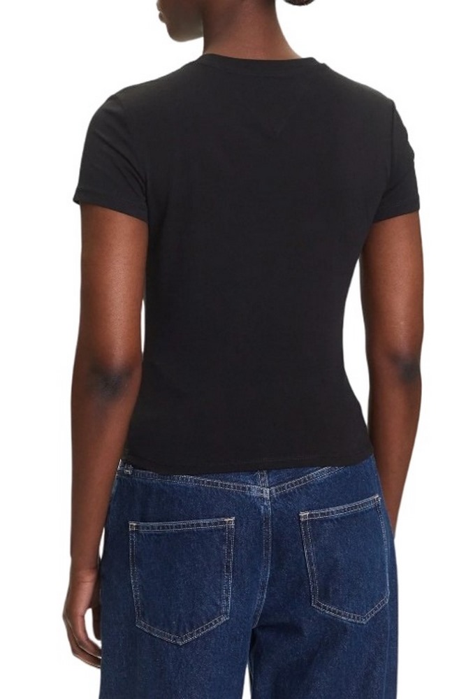 TOMMY JEANS SLIM LINEAR SS TEE EXT T-SHIRT ΜΠΛΟΥΖΑ ΓΥΝΑΙΚΕΙΑ BLACK