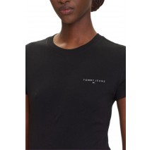 TOMMY JEANS SLIM LINEAR SS TEE EXT T-SHIRT ΜΠΛΟΥΖΑ ΓΥΝΑΙΚΕΙΑ BLACK
