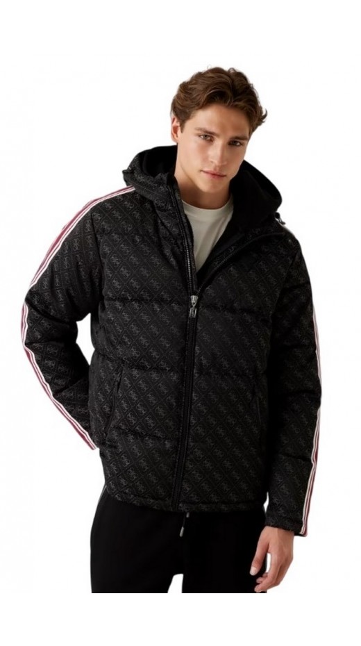 GUESS FUSCO 4G PADDED JACKET ΜΠΟΥΦΑΝ ΑΝΔΡΙΚΟ BLACK/GREY