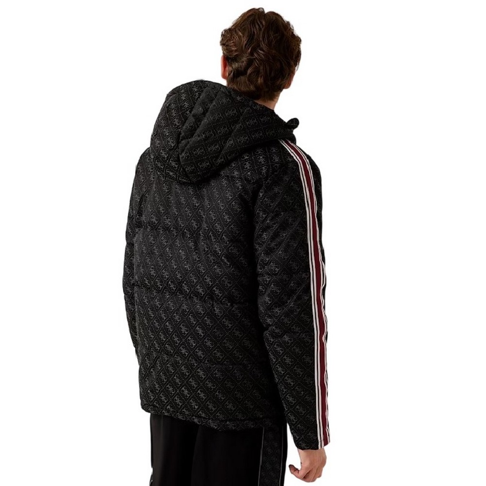 GUESS FUSCO 4G PADDED JACKET ΜΠΟΥΦΑΝ ΑΝΔΡΙΚΟ BLACK/GREY