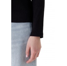 CALVIN KLEIN JEANS LS WOVEN LABEL 2X2 RIB JOHNNY CO ΜΠΛΟΥΖΑ ΓΥΝΑΙΚΕΙΑ BLACK