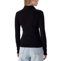 CALVIN KLEIN JEANS LS WOVEN LABEL 2X2 RIB JOHNNY CO ΜΠΛΟΥΖΑ ΓΥΝΑΙΚΕΙΑ BLACK