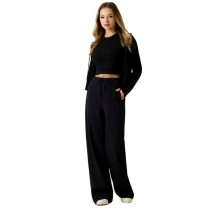 GUESS DORA WIDE LEG PANTS ΦΟΡΜΑ ΠΑΝΤΕΛΟΝΙ ΓΥΝΑΙΚΕΙΟ BLACK