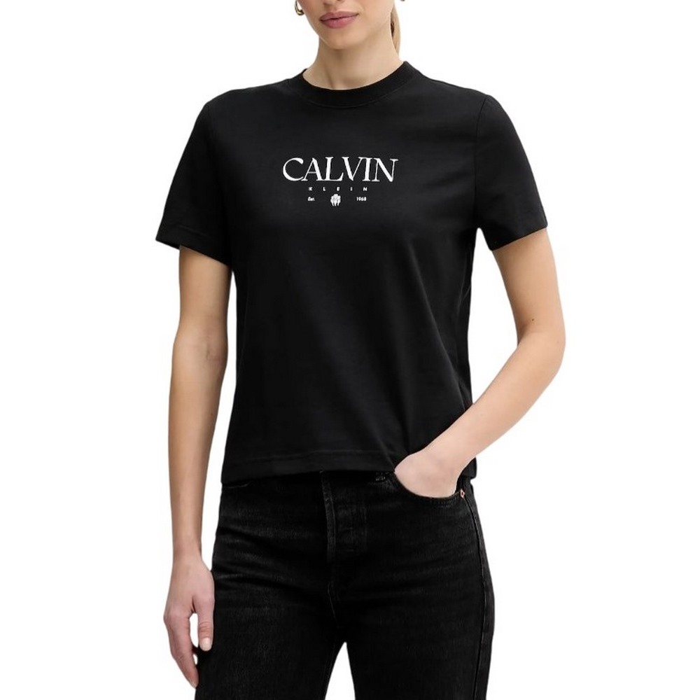 CALVIN KLEIN JEANS  CKTAIL CONCEPT GRAPHIC TEE T-SHIRT ΜΠΛΟΥΖΑ ΓΥΝΑΙΚΕΙΑ BLACK