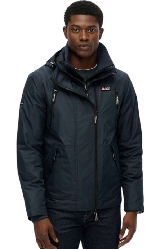 SUPERDRY D1 SDSW HOODED MTN WINDBREAKER JACKET ΜΠΟΥΦΑΝ ΑΝΔΡΙΚΟ DEEP NAVY