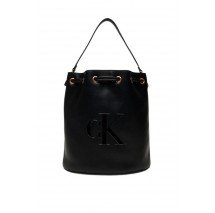 CALVIN KLEIN RAISED CK LARGE BUCKET BAG ΤΣΑΝΤΑ ΓΥΝΑΙΚΕΙΑ BLACK