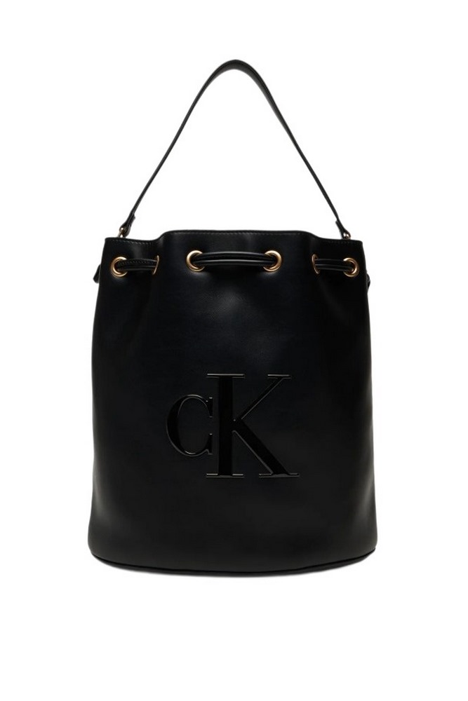 CALVIN KLEIN RAISED CK LARGE BUCKET BAG ΤΣΑΝΤΑ ΓΥΝΑΙΚΕΙΑ BLACK